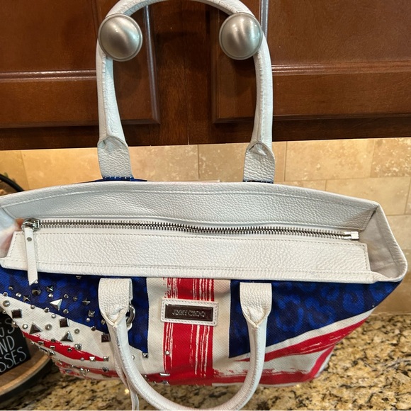 Jimmy Choo Studded Union Jack Tote - Red, Blue, White - Picture 8 of 12